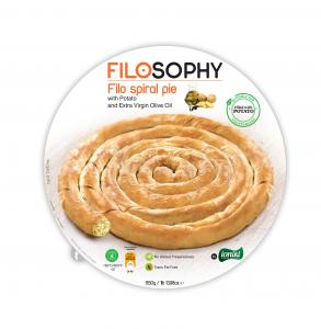 Filo Spiral pie with Feta Cheese, Spinach & Extra Virgin Olive Oil